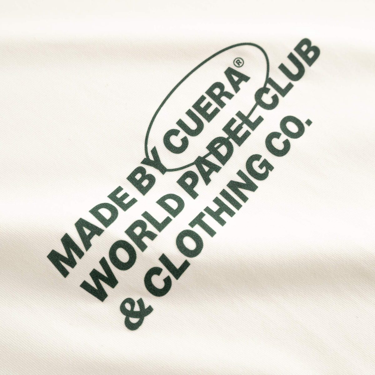 Cuera Active WPC Light Weight T-Shirt in Off White / Army, flat lay back view