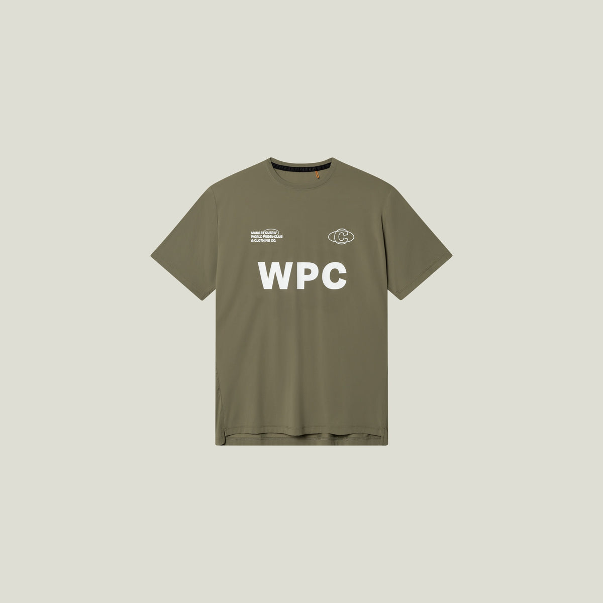 Cuera Active WPC Light Weight T-Shirt in Army, flat lay front view