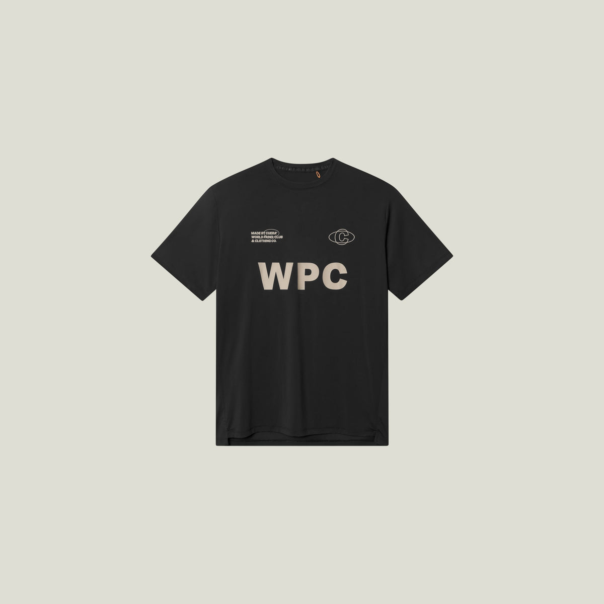 Cuera Active WPC Light Weight T-Shirt in Black, flat lay front view