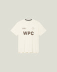 Cuera Active WPC Light Weight T-Shirt in Off White/Walnut, flat lay front view