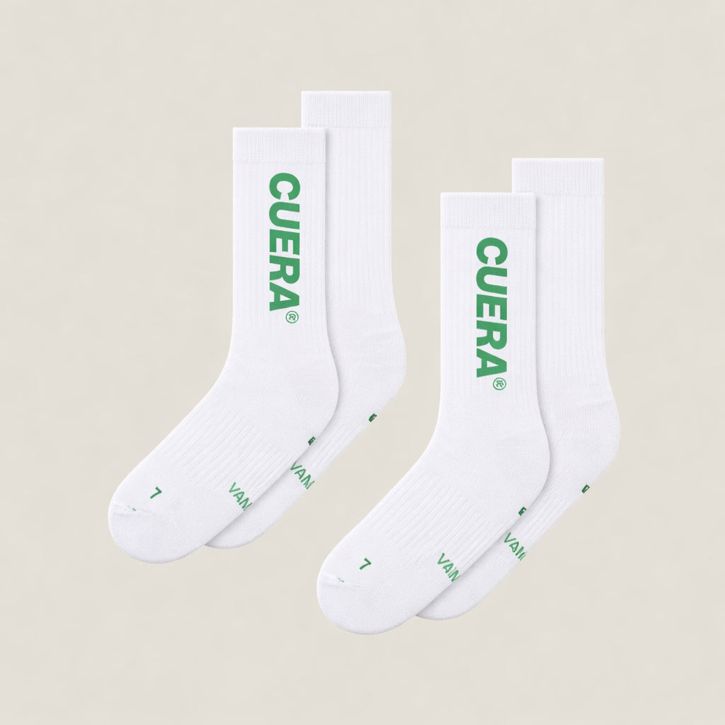 Cuera Green shorts &amp; 2-pack socks, flat lay front view