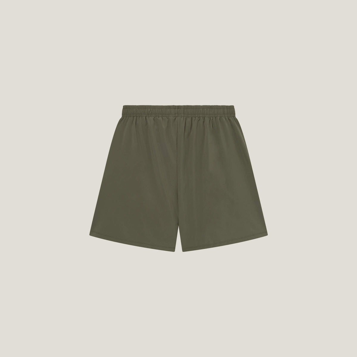 Cuera Mens Active Globe Shorts in Army, flat lay back view
