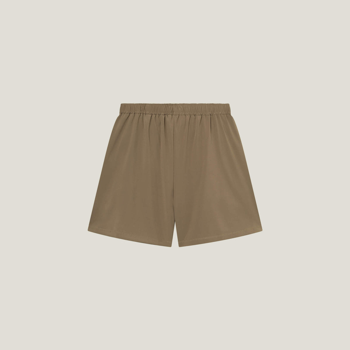 Cuera Mens Active Globe Shorts in Walnut, flat lay back view