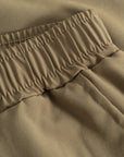 Cuera Mens Active Globe Shorts in Walnut, waistband detail