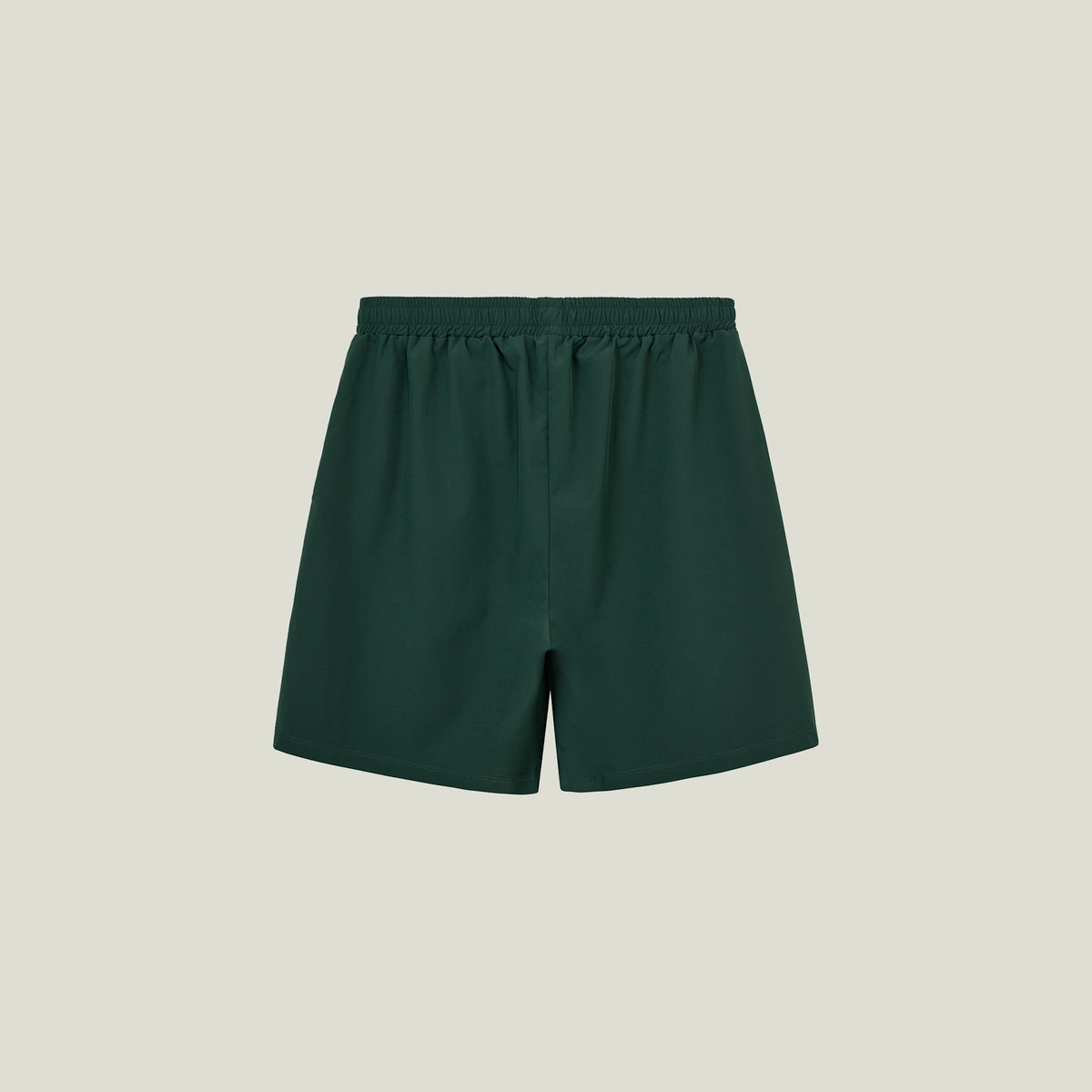 Cuera Mens Active Globe Shorts in Court Green, flat lay back view
