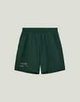 Cuera Mens Active Globe Shorts in Court Green, flat lay front view