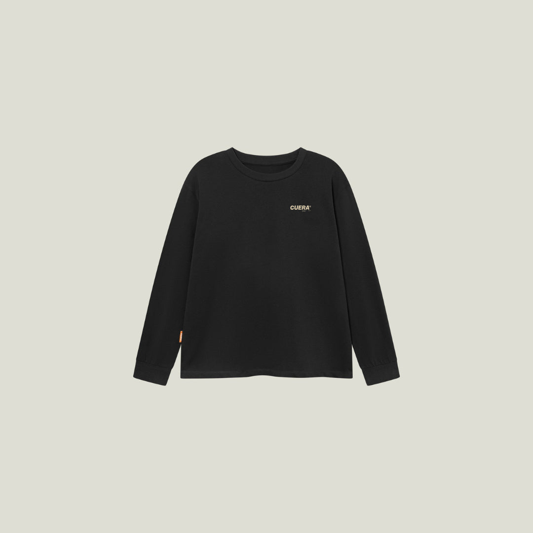 Cuera Offcourt Logo Long Sleeve in Antrasit, flat lay front view