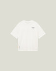 Cuera Offcourt Logo T-Shirt in Off White w. Black, flat lay front view
