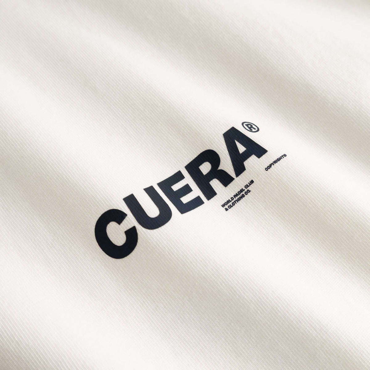 Cuera Offcourt Logo T-Shirt in Off White w. Black, logo print detail