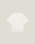 Cuera Offcourt Logo T-Shirt in Off White w. Orange, flat lay front view