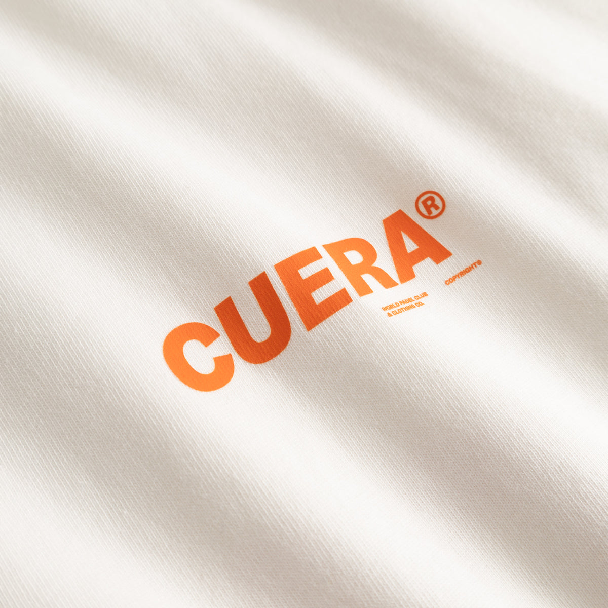 Cuera Offcourt Logo T-Shirt in Off White w. Orange, logo print detail