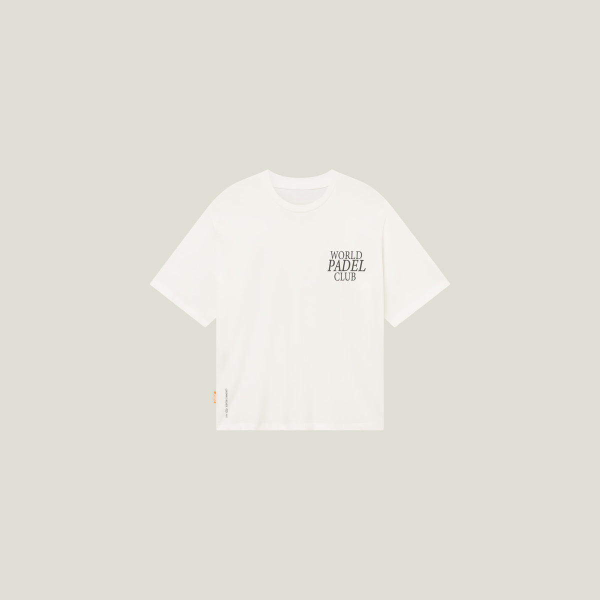 Cuera Offcourt WPC T-Shirt in Off White w. Army, flat lay front view