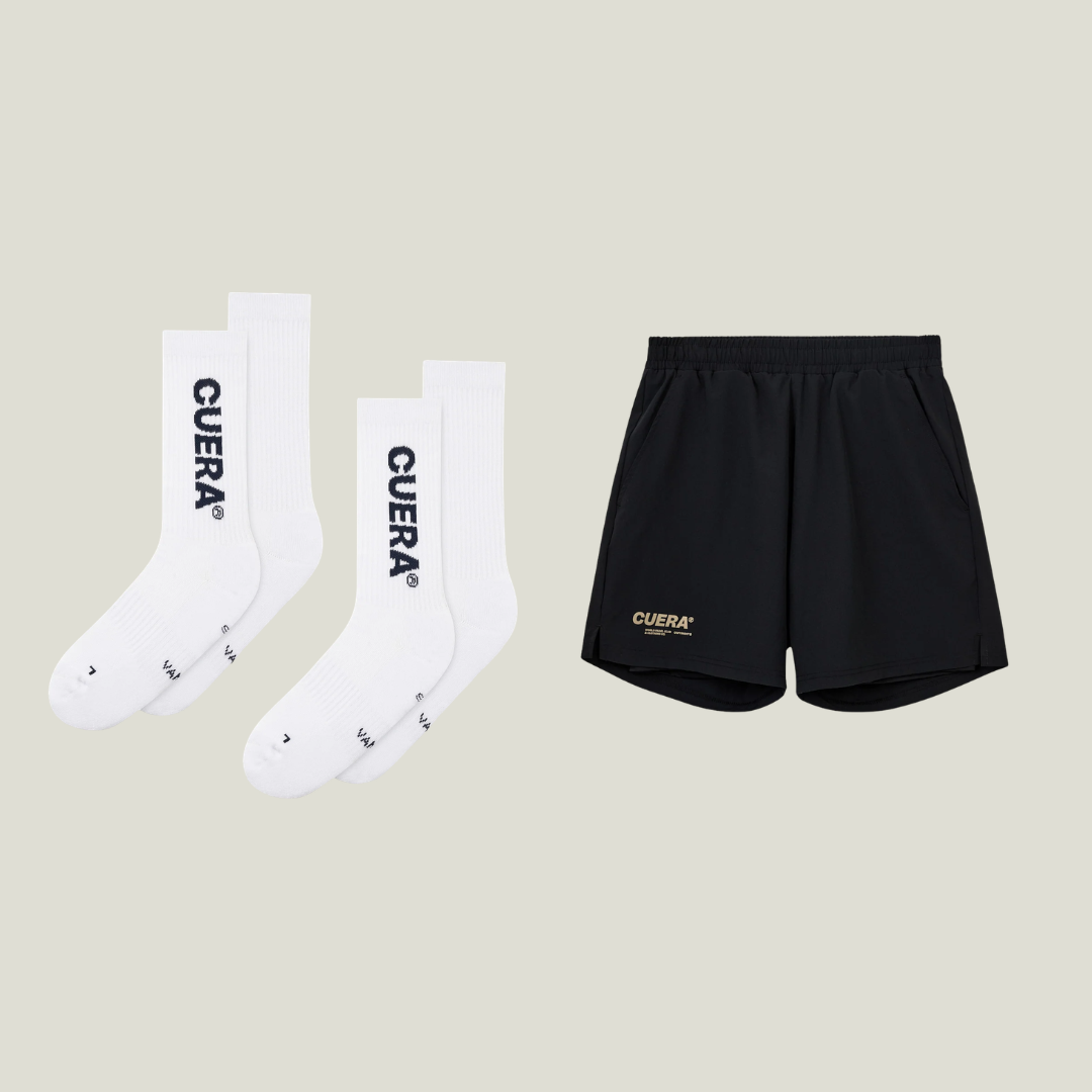 Cuera Oncourt 2in1 Shorts & 2-pack socks, flat lay front view