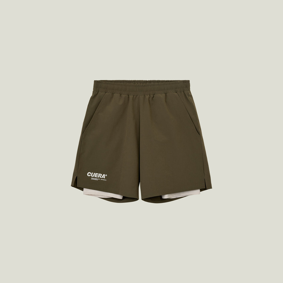 Cuera Oncourt 2in1 Shorts in Army, flat lay front view