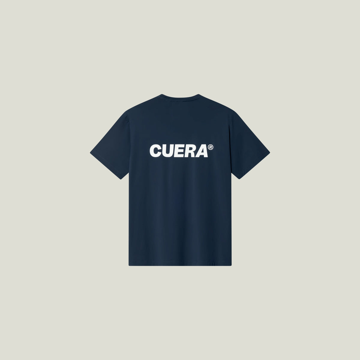 Cuera Oncourt Airy Logo T-Shirt in Navy, flat lay back view