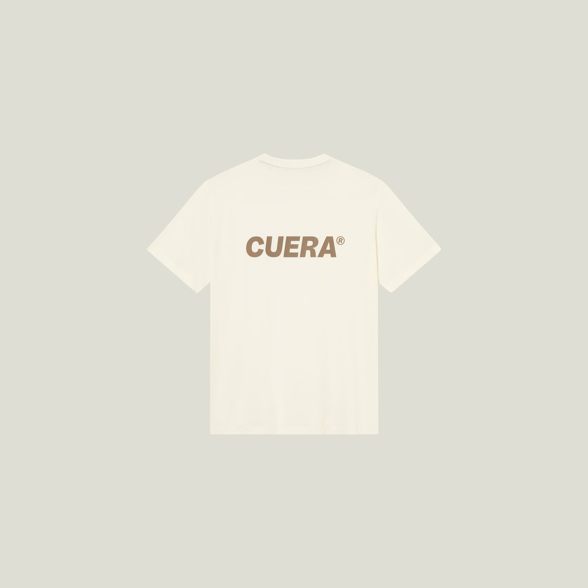 Cuera Oncourt Airy Logo T-Shirt in Off White, flat lay back view
