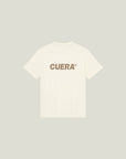 Cuera Oncourt Airy Logo T-Shirt in Off White, flat lay back view