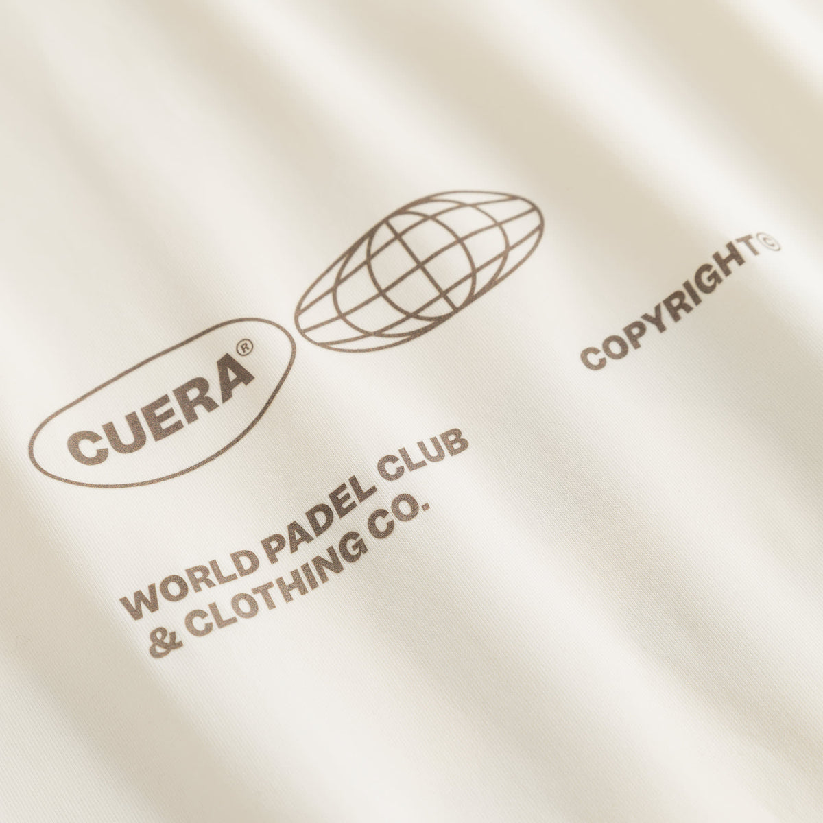 Cuera Oncourt Airy Logo T-Shirt in Off White, logo print detail