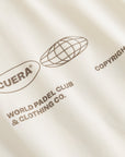 Cuera Oncourt Airy Logo T-Shirt in Off White, logo print detail