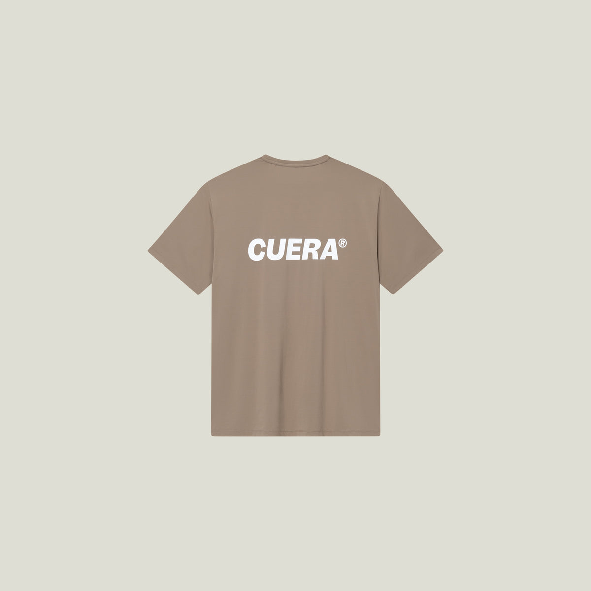 Cuera Oncourt Airy Logo T-Shirt in Walnut, flat lay back view