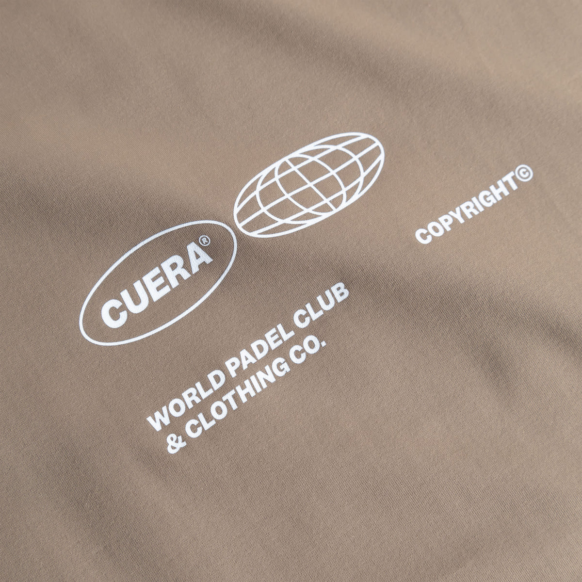 Cuera Oncourt Airy Logo T-Shirt in Walnut, logo print detail
