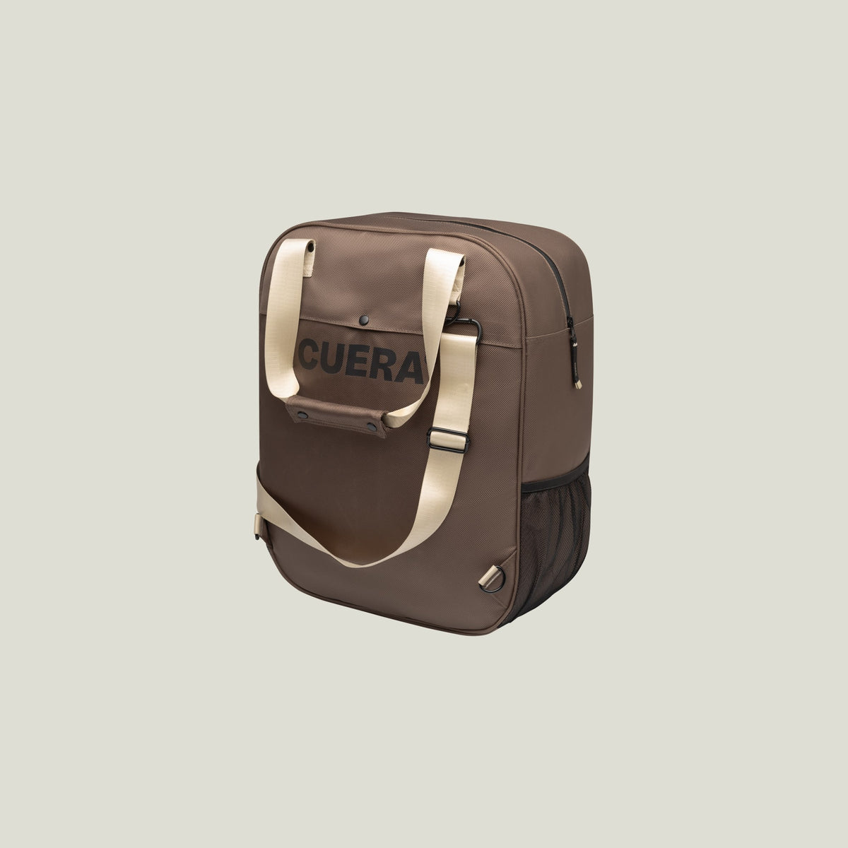 Cuera Oncourt Bagpack small in Walnut, flat lay front view