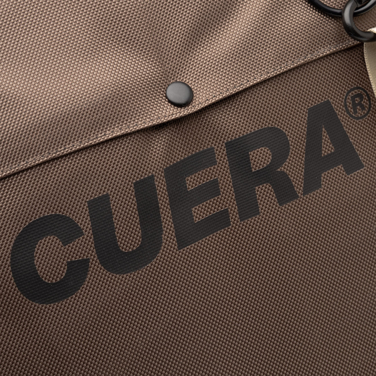Cuera Oncourt Bagpack small in Walnut, logo print detail