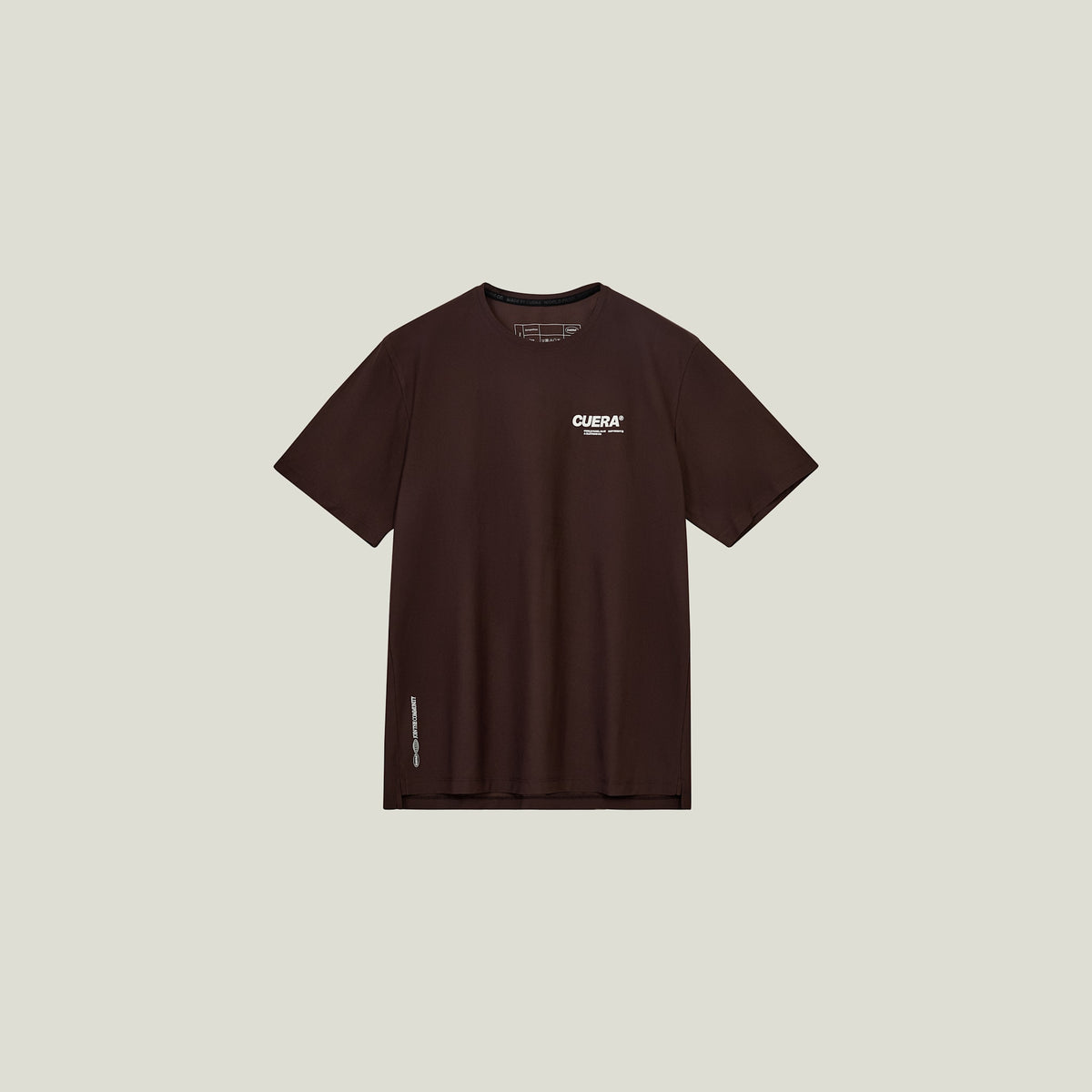Cuera Oncourt Breathe Cuera T-Shirt in Dark Brown, flat lay front view