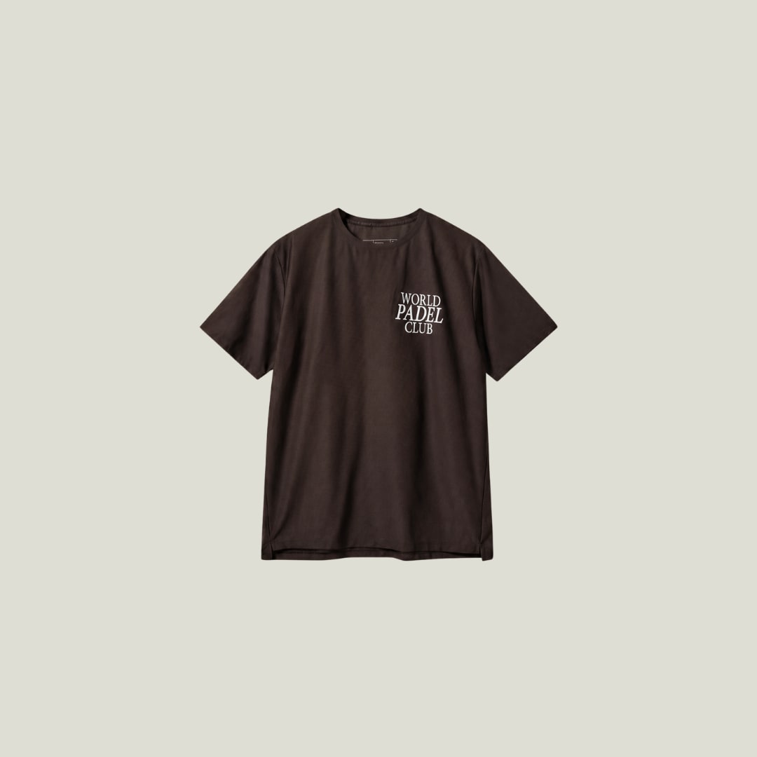 Cuera Oncourt Breathe WPC T-Shirt in Dark Brown, flat lay front view