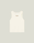 Cuera Oncourt Cropped Tank Top in Off White, flat lay back view