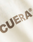 Cuera Oncourt Cropped Tank Top in Off White, logo print detail