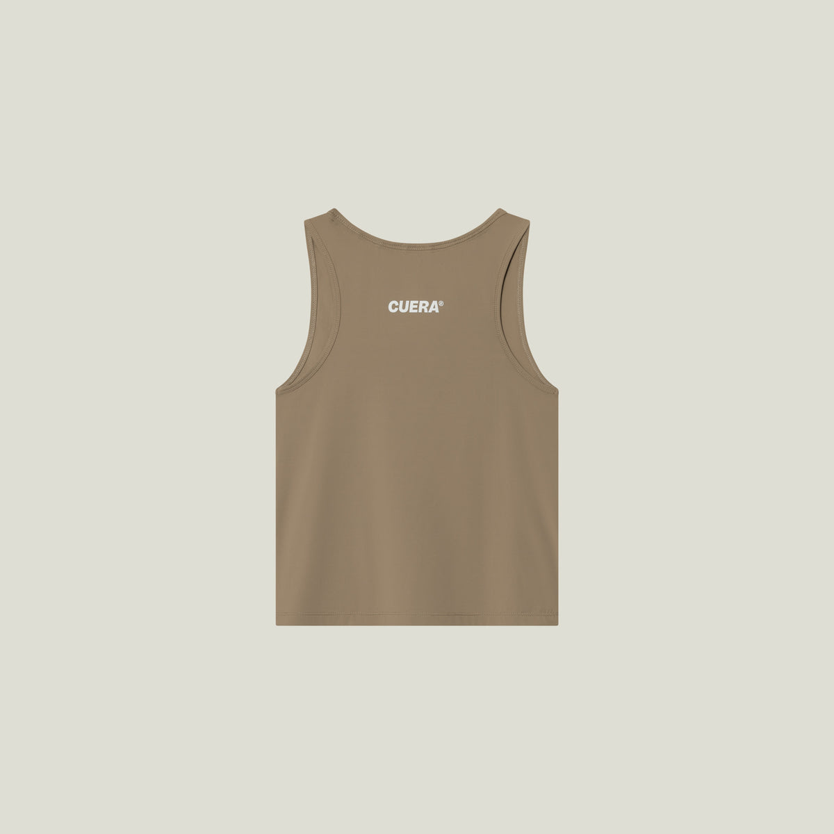 Cuera Oncourt Cropped Tank Top in Walnut, flat lay back view