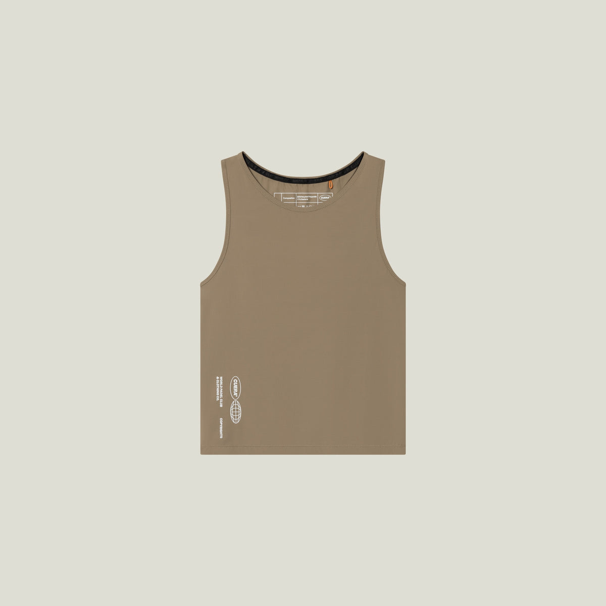 Cuera Oncourt Cropped Tank Top in Walnut, flat lay front view