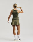 Cuera Oncourt Cuera Skirt 2-in-1 in Army, logo print detail