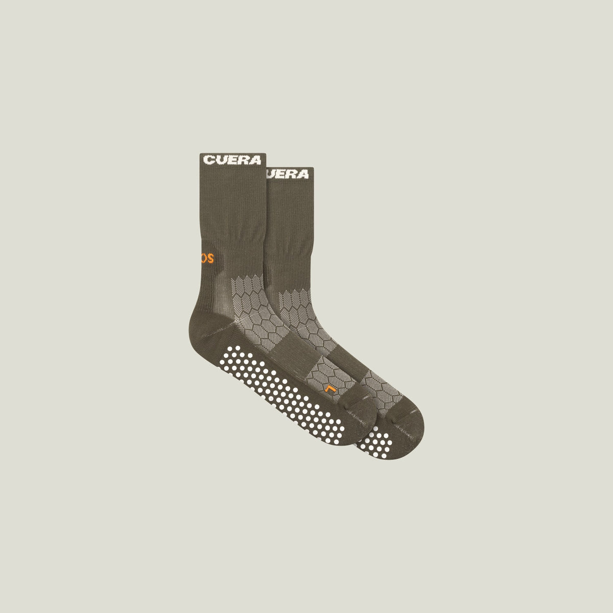 Cuera Oncourt Grip Sock in Army, flat lay back view