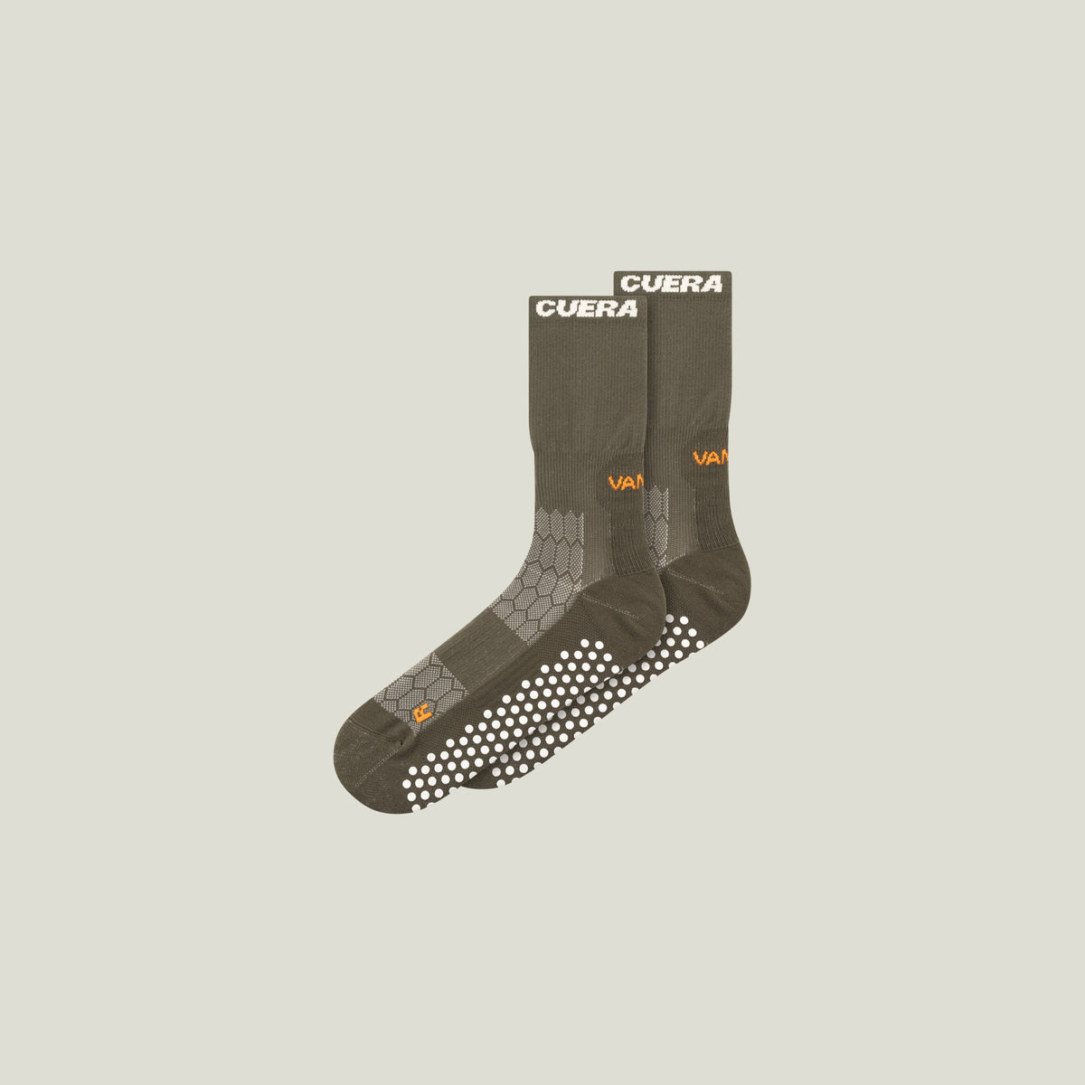 Cuera Oncourt Grip Sock in Army, flat lay front view