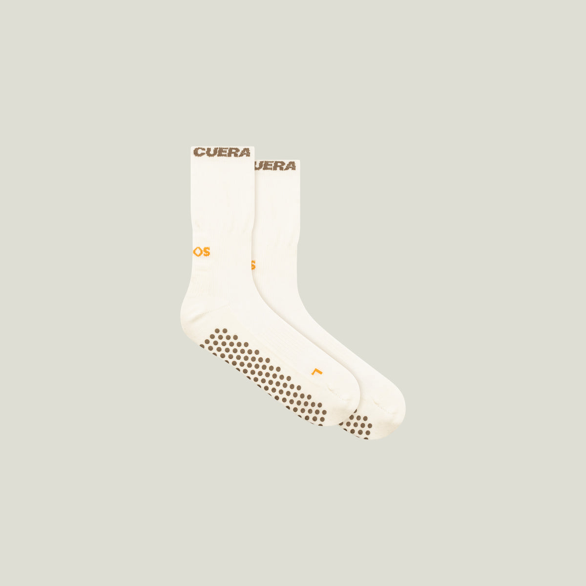 Cuera Oncourt Grip Sock in Off White, flat lay back view