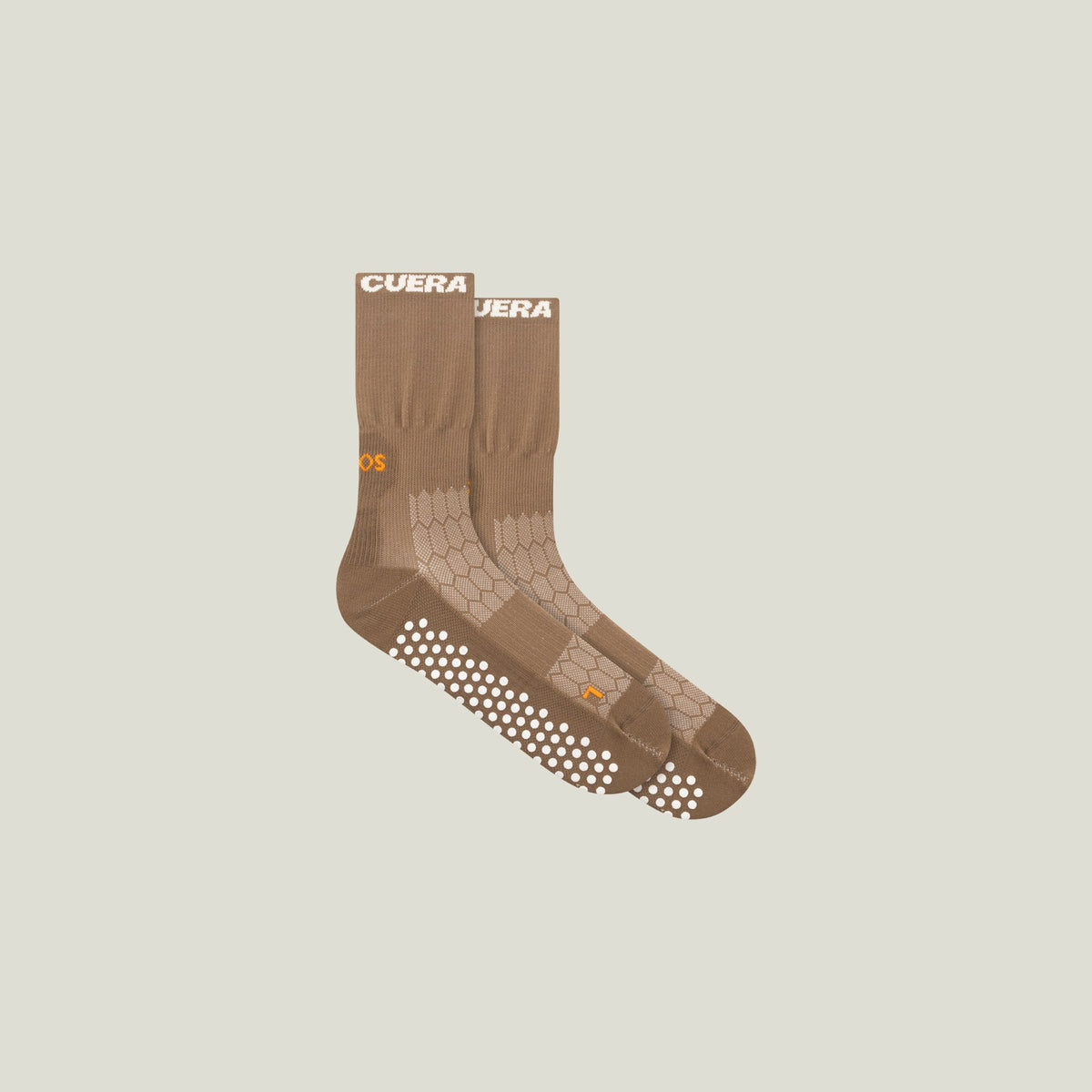 Cuera Oncourt Grip Sock in Walnut, flat lay back view