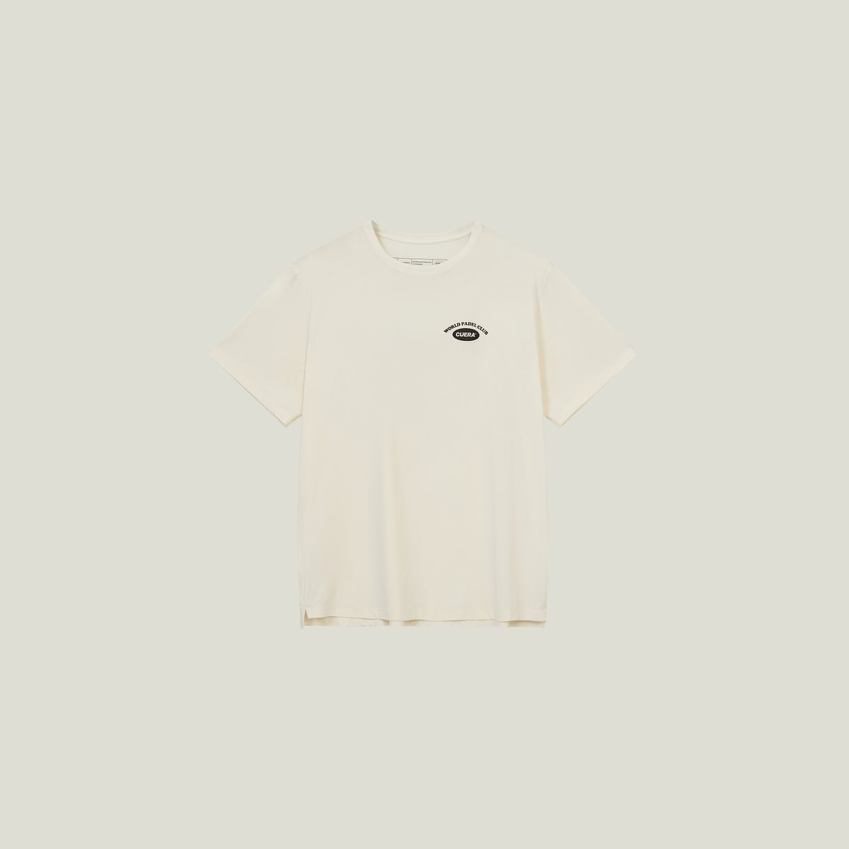 Cuera Oncourt Legacy T-Shirt in Off White, flat lay front view