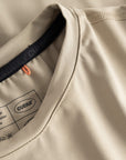 Cuera Oncourt LS Layer T-Shirt in Sand, neck label and care tag detail