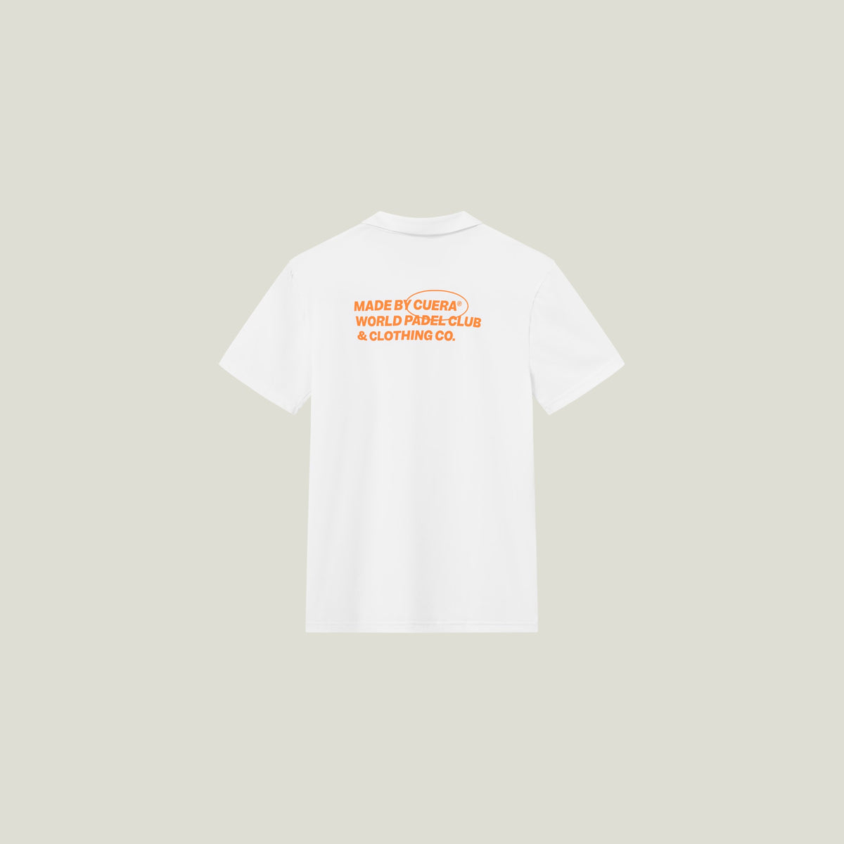 Cuera Oncourt Made Polo ss in White, flat lay back view