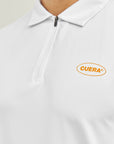 Cuera Oncourt Made Polo ss in White, collar detail