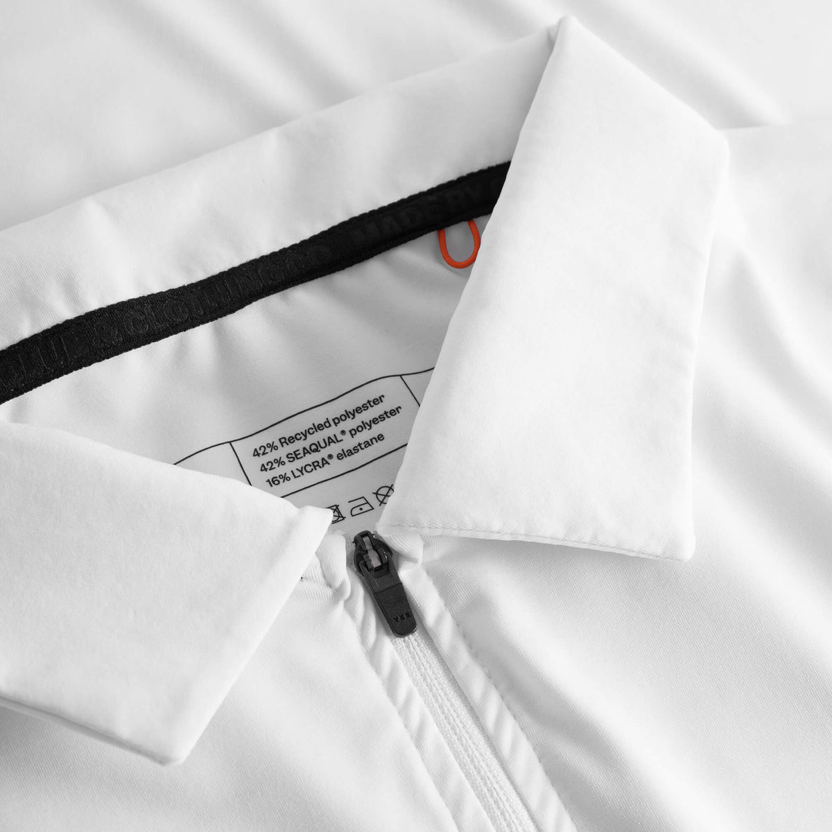 Cuera Oncourt Made Polo ss in White, collar detail