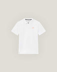 Cuera Oncourt Made Polo ss in White, flat lay front view