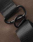 Cuera Oncourt Medium Padel Bag in Walnut, hardware and clip detail