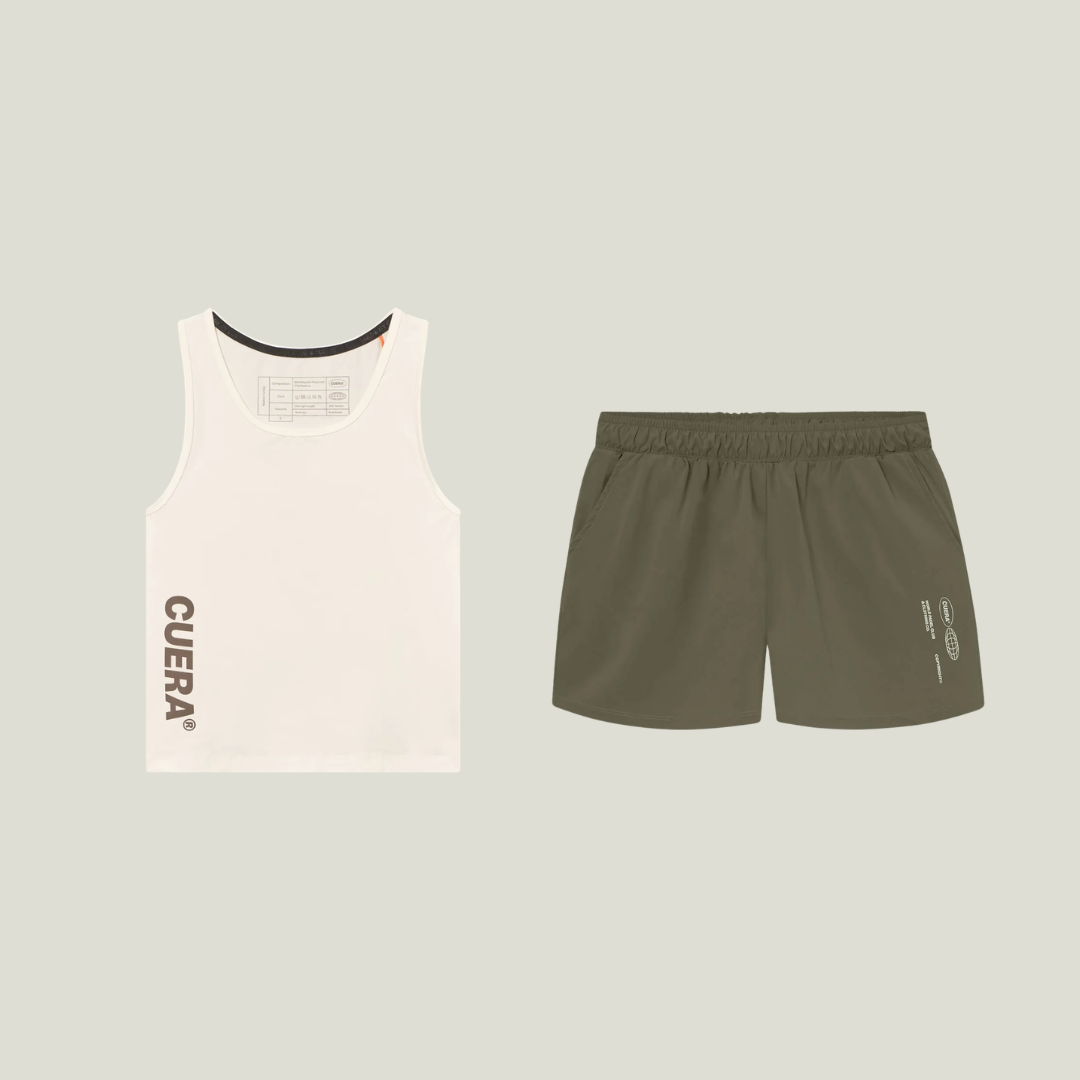 Cuera Oncourt Mix Tank Top & Shorts, flat lay front view