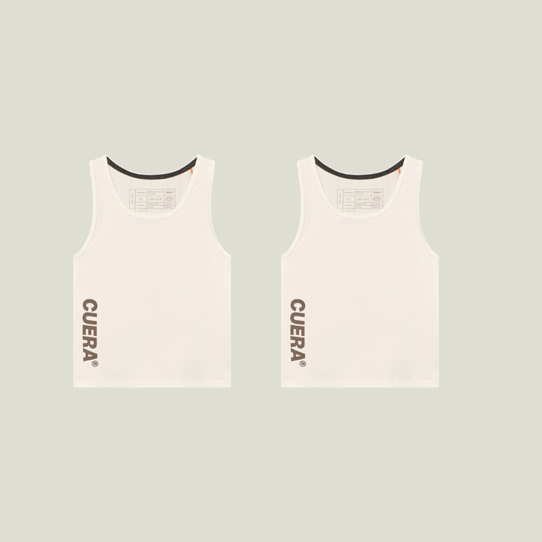 Cuera Oncourt Off White Slim Tank Top 2-pack, flat lay front view