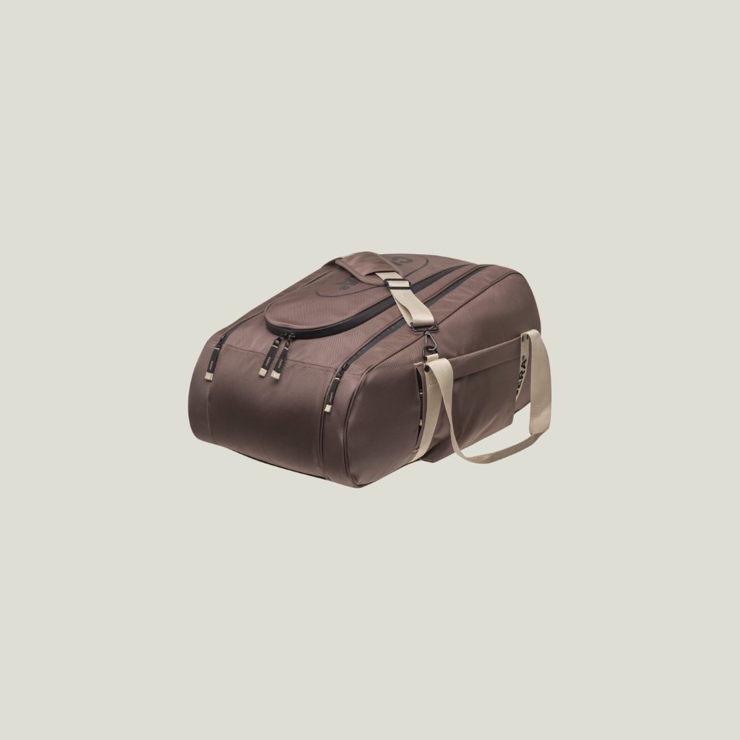 Cuera Oncourt Premium Padel Bag in Walnut, flat lay front view