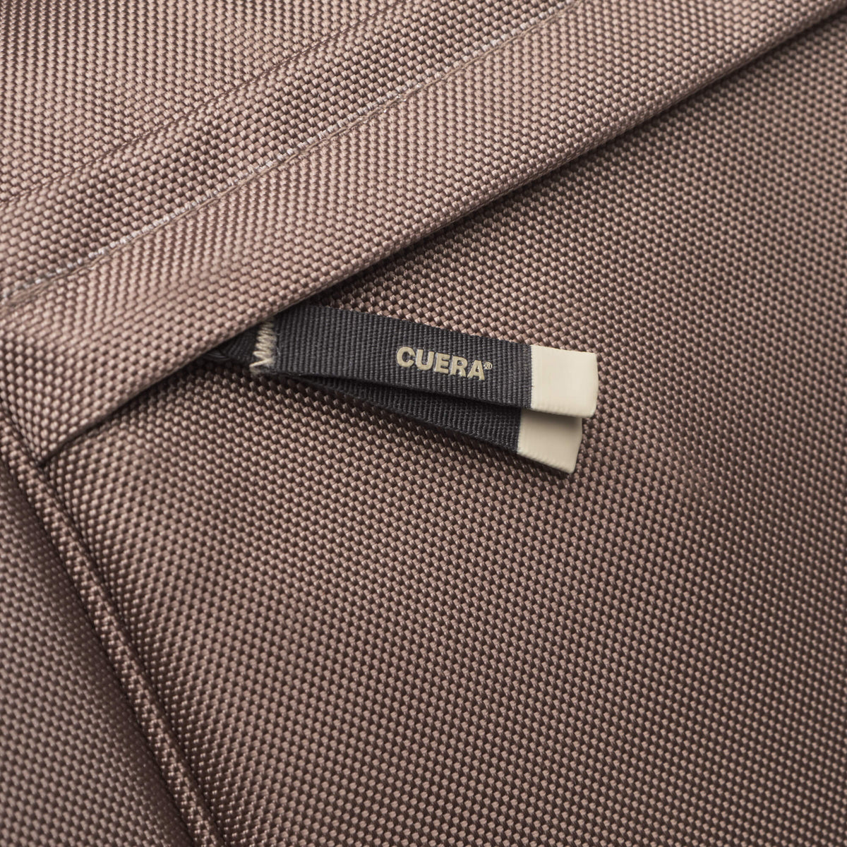 Cuera Oncourt Premium Padel Bag in Walnut, neck label and care tag detail