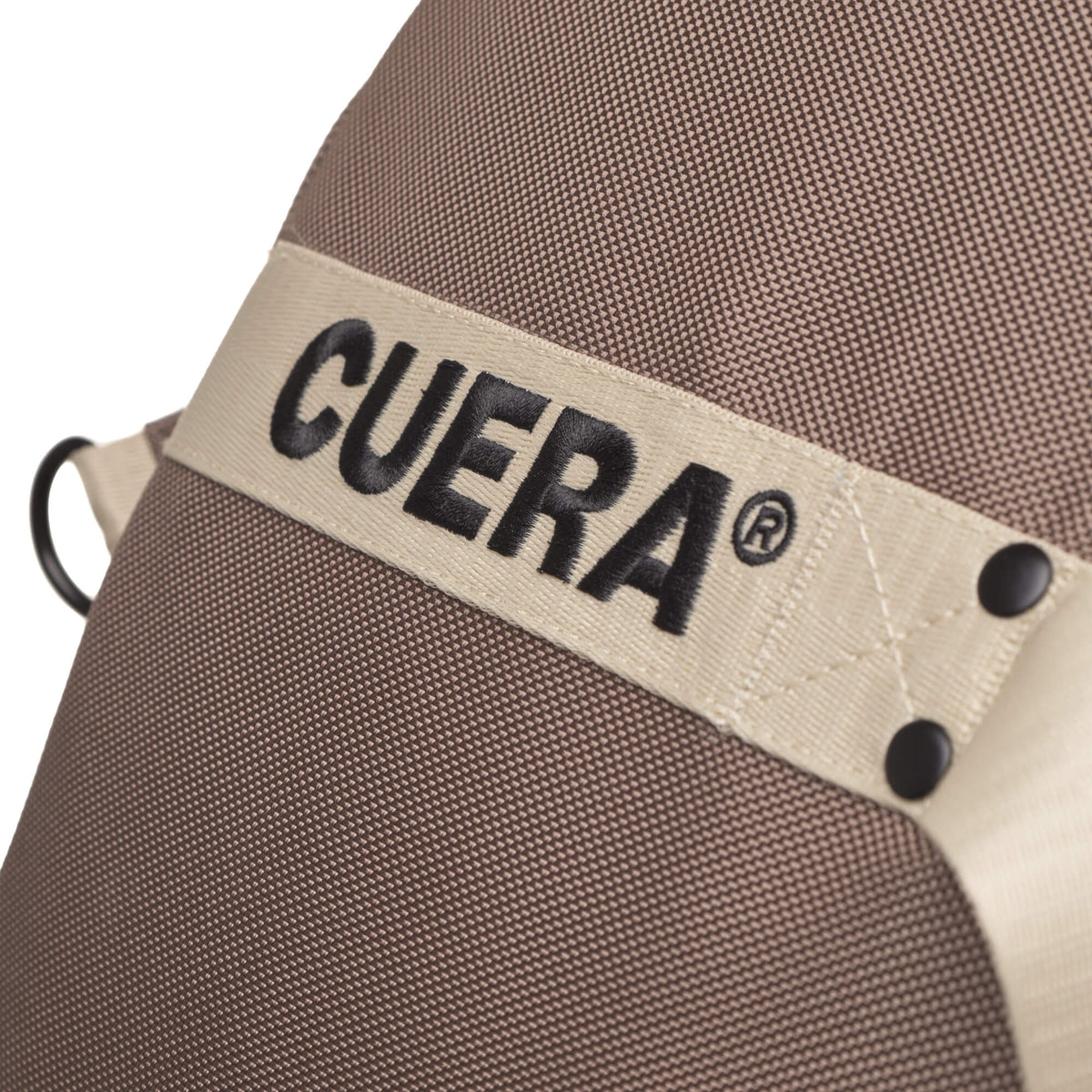 Cuera Oncourt Premium Padel Bag in Walnut, logo print detail